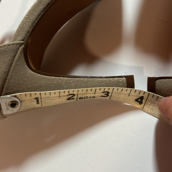 Kelly & Katie Beige Sparkle High Heels Peep Toe Dress Sandals size 9 - Picture 7 of 9